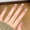 Sweet Blush Cat Eye French Nail Stickers: Cute, Removable, Wearable Nail Designs