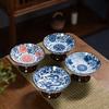 Blue and White Ceramic Fruit Plate Home Office Tea Table Dim Sum Fruit Pastry Tribute Plate Living Room Candy Food