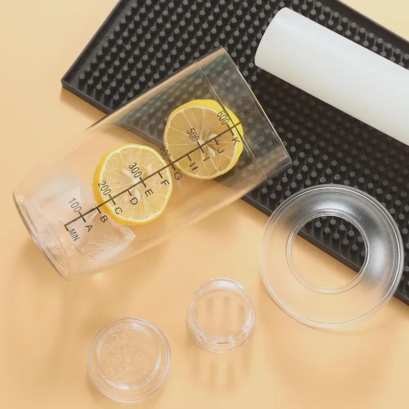 Four-Stage Milk Tea & Cocktail Shaker Set - Handheld Lemon PC Resin Container