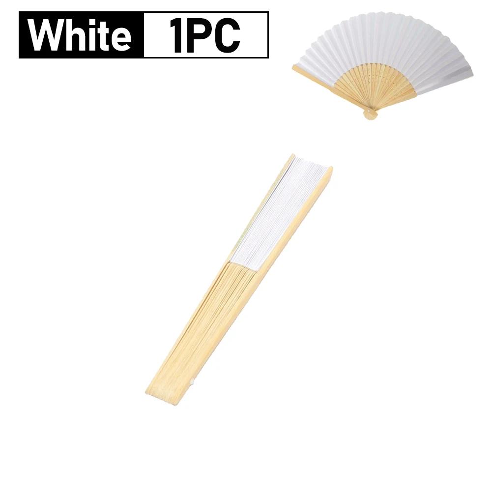 1-20PCS Blank White DIY Paper Bamboo Folding Fan for Hand Practice Calligraphy Painting Drawing Wedding Party Gift Ornament New
