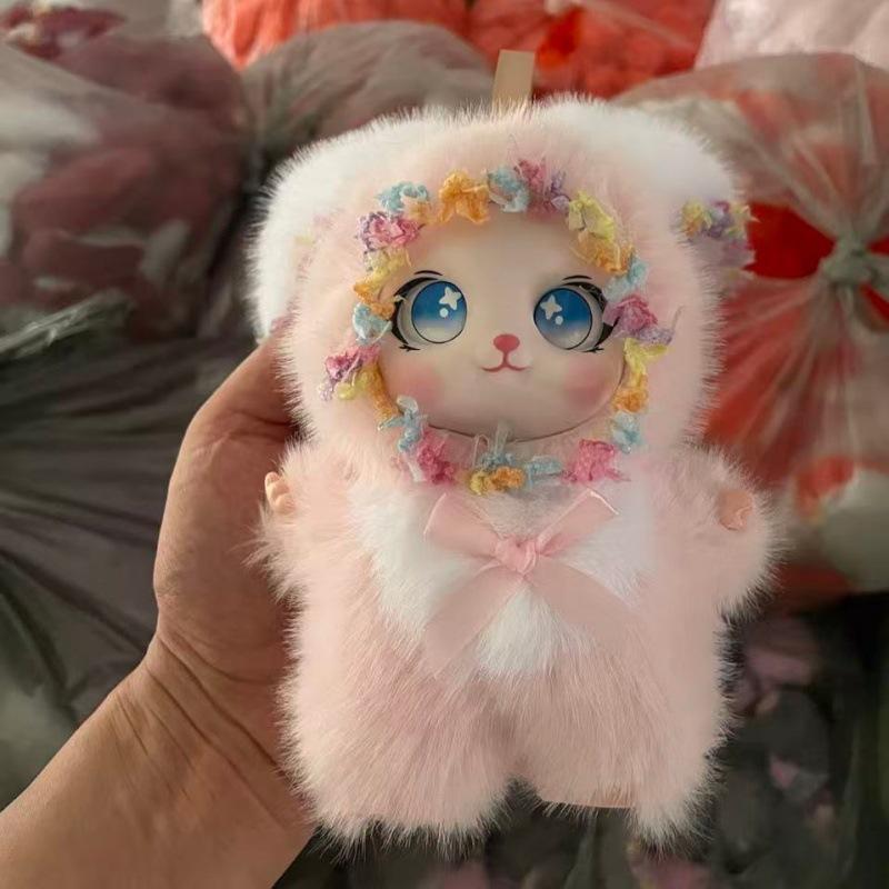 2026 Exquisite Rabbit Plush Pendant Cute Big Ear Fluffy Bunny Doll Keychain Ornament for Backpack Girls Daily Gifts