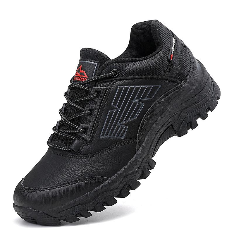 

2025 low-top lace-up three-color single shoes large-size climbing sports single shoes hiking non-slip outdoor hiking shoes 40 чёрный