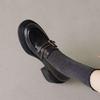 Women's 2025 Autumn/Winter Chunky Heel Genuine Leather Loafers - Thick-Soled Petite Versatile Shoes