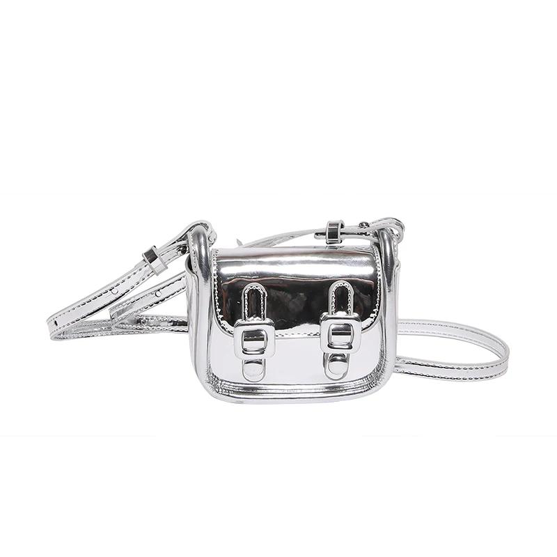 

Мини-сумка через плечо из искусственной кожи для женщин, элегантная однотонная сумка через плечо с прошивкой