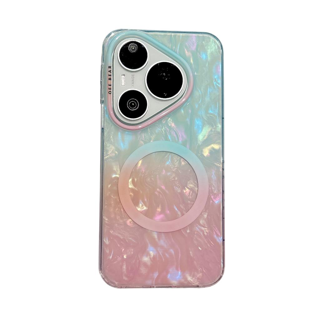 ins simple shell pattern p11pro magnetic blue powder smudge suitable for Huawei p11pro mobile phone case mate11pro