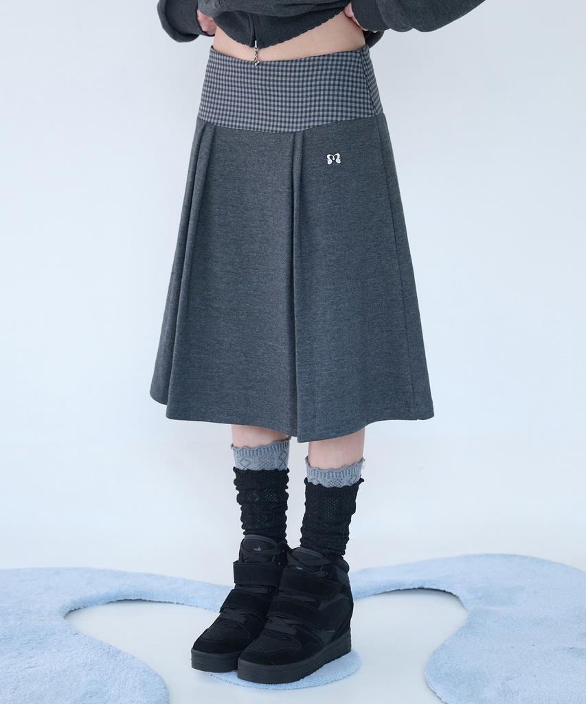 Mileko Mini Check Sweat Sk Charcoal
