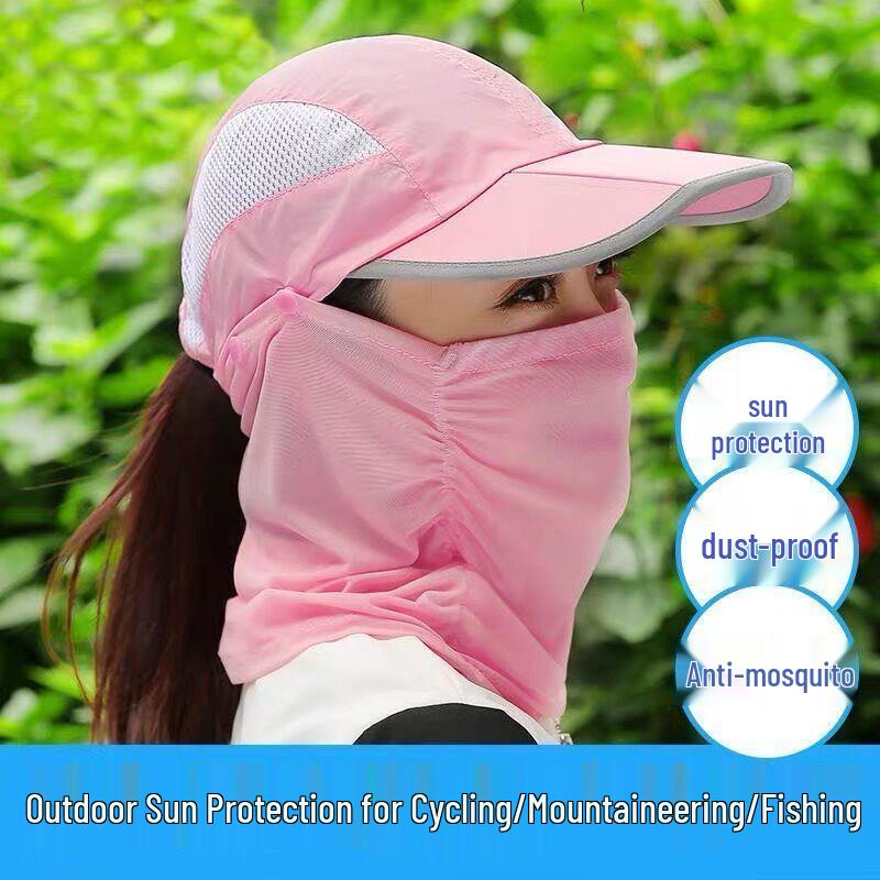 Damen faltbarer Sommerhut mit UV-Schutz und Gesichtsschutz für Outdoor-Radfahren
