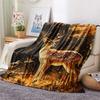 Deer Print Flannel Blanket, High Quality Comfortable for All Seasons, Home Decor, Warmth and Comfort, Perfect for Christmas Gifts