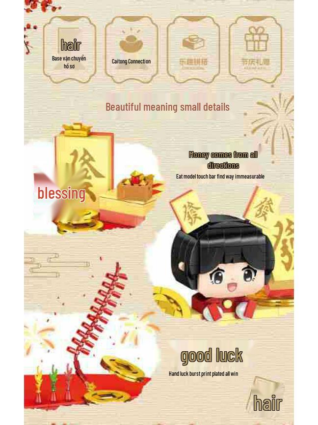 Mahjong Building Blocks Compatible with LEGO - Tabletop Ornament Gift