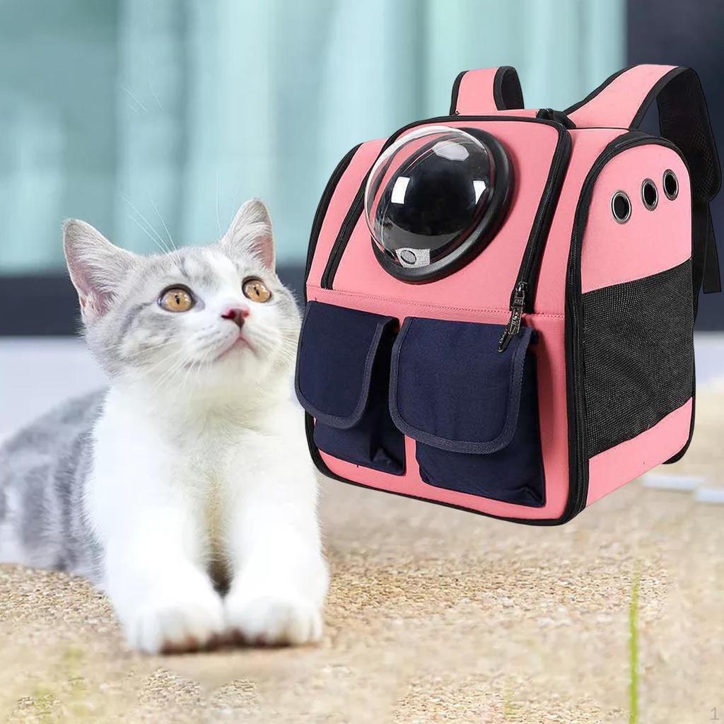 Cat Carrier Backpack Small Dog Space Capsule Knapsack Pet Travel Waterproof Breathable