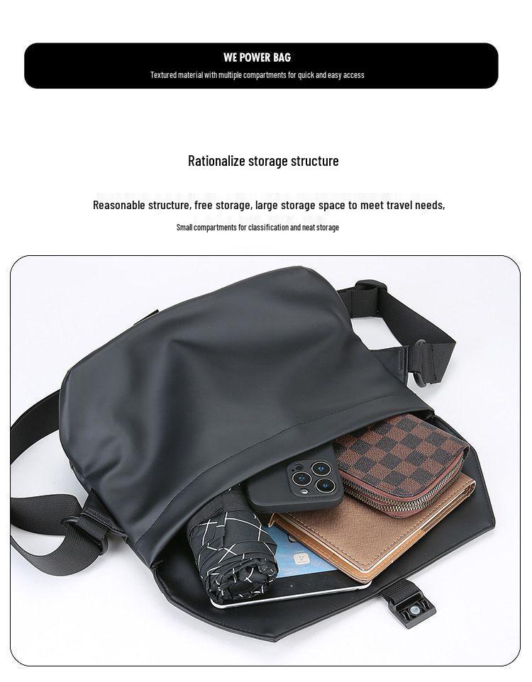 Men's 2025 Fashion Crossbody Bag - Trendy, Solid Color Shoulder Bag for Street, Sports, and Casual Wear.