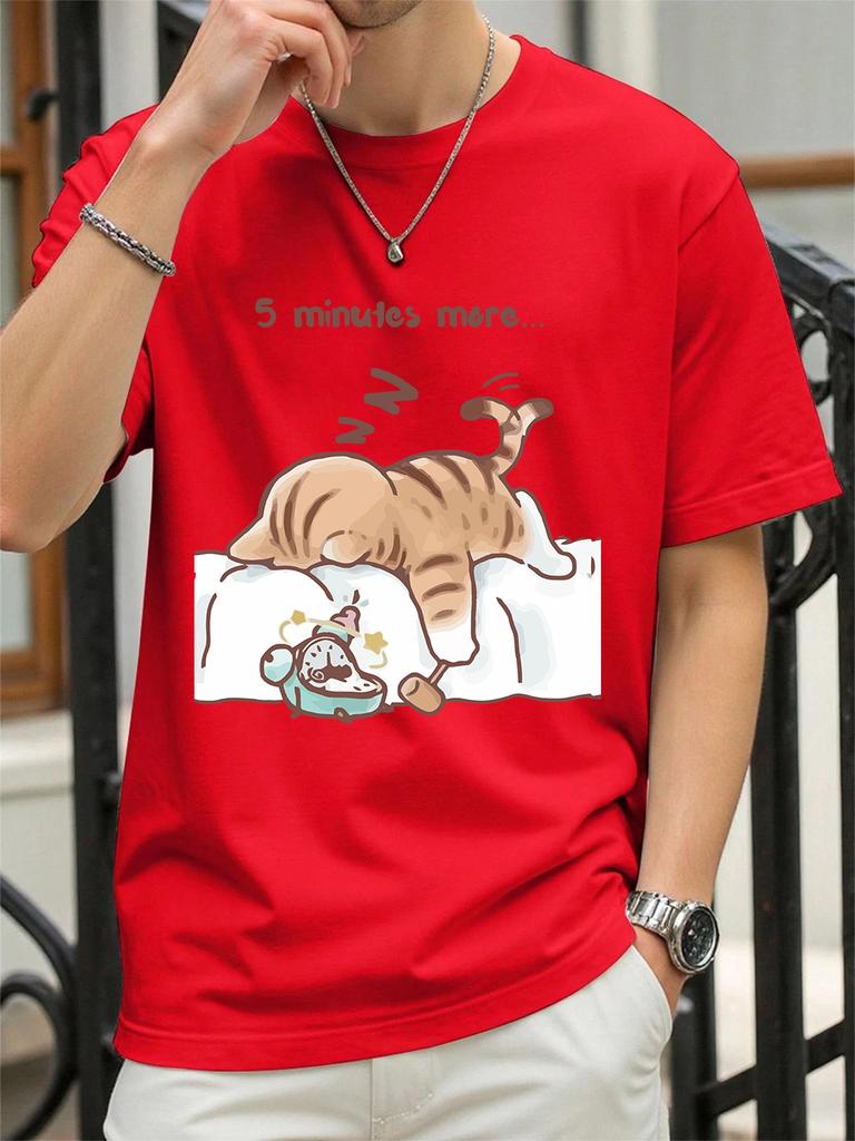 The Cat That Always Wants To Sleep Prints TShirt Women Cotton Summer Tops Soft Loose ONeck Short Sleeve Tees Casual Clothes