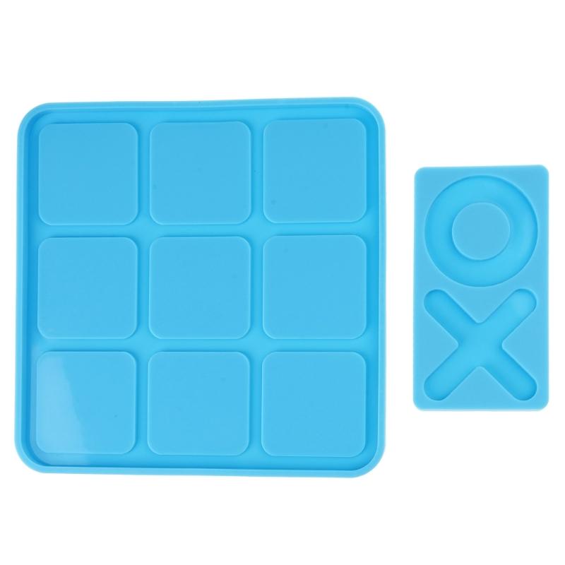 Tic Tac Toe Game Board and X O Silicone Molds Set Epoxy Resin DIY Art Craft Mold for Christmas NightA Art Crafts Tools