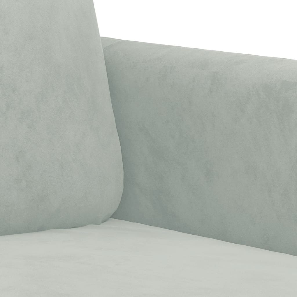 Vidaxl 3-Seater Sofa, Light Grey, 180 Cm, Upholstered In Velvet