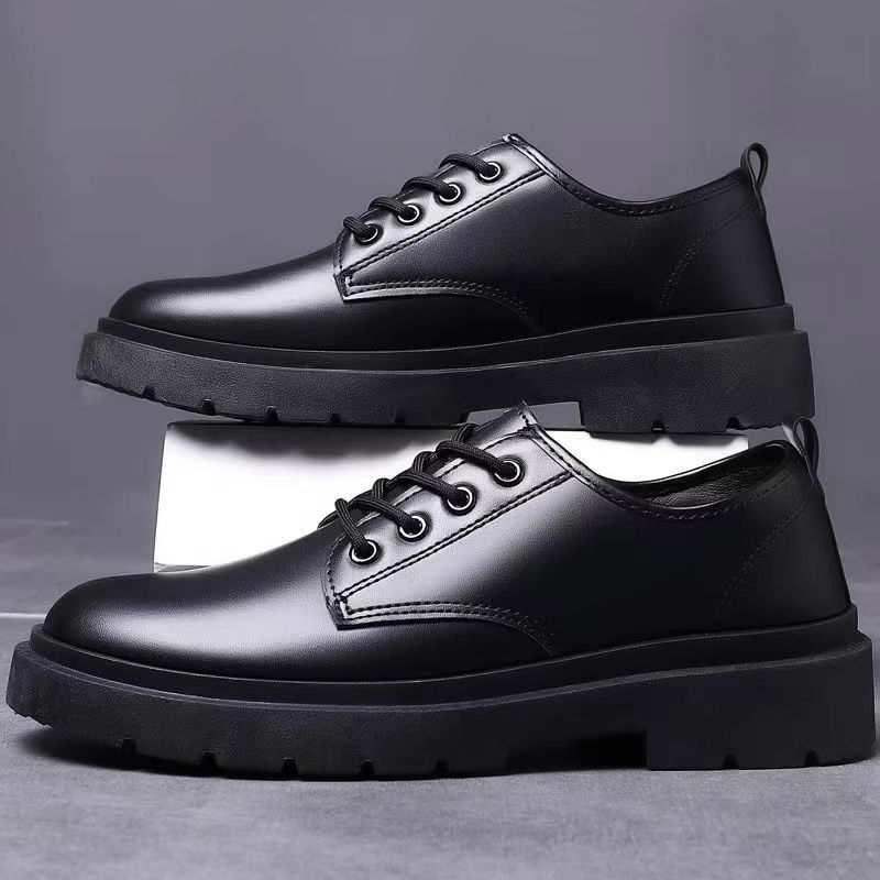 Business Small Leather Shoes Men's Casual Shoes British Style Tooling Shoes New Versatile Lace-up Wedding Business Men's Shoes