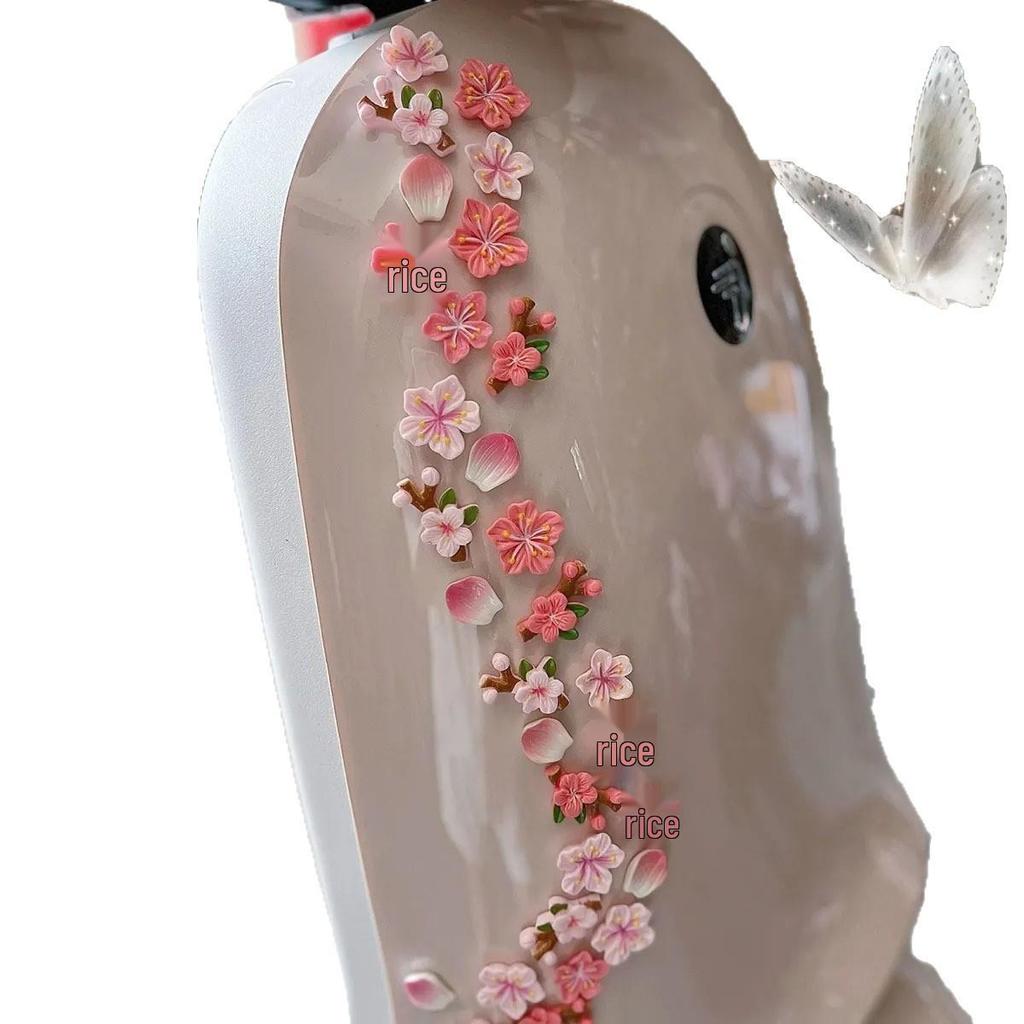 Exclusive 3D Peach Blossom Sticker: Cherry Blossom Pattern Car Rear Decal