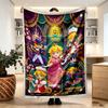 Princess Peach Toadstool Print Blanket - Soft & Comfortable, for Bedroom, Travel, Sofa, Home Decoration - Birthday Christmas Gift for Friend