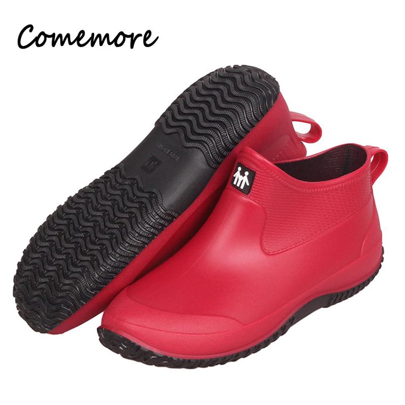 Fashion Women Winter Rubber Boots Water Shoes PVC Men's Fashion Rain Shoe Autumn Warm Kitchen Work Galoshes Large Size 44 45