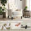 Lounge Chair, 1-Seater Sofa, Padded Seat, Spring Cushion, Linen, 69 x 75 x 90 cm, Cream