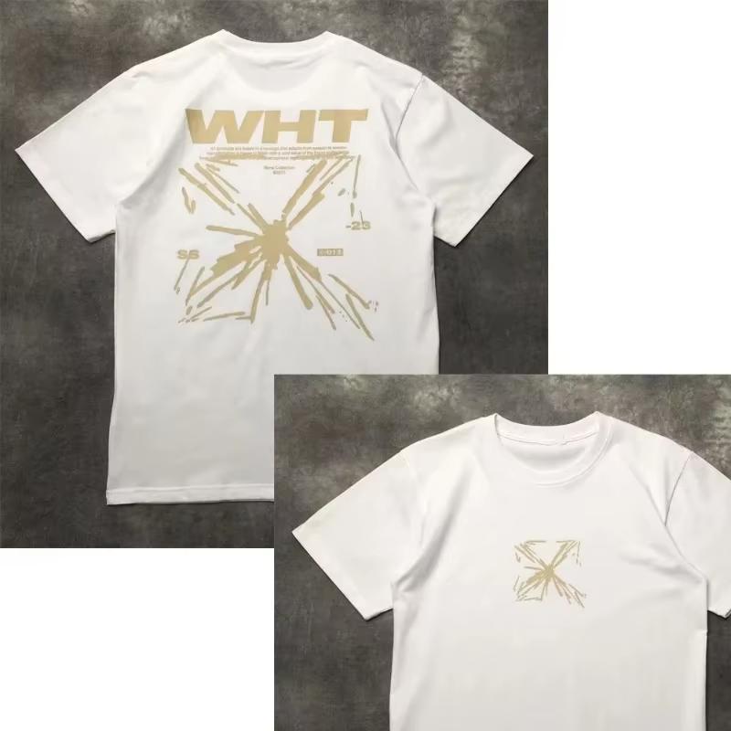 

Новая классическая высококачественная футболка с принтом, свободная и модная, с коротким рукавом, хлопковая, для пары, лето и осень 2025 S