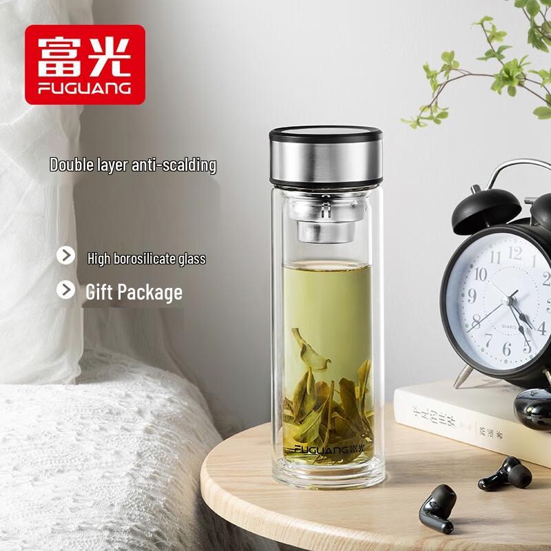 Fuguang Double-Layer Glass Tea Infuser Cup