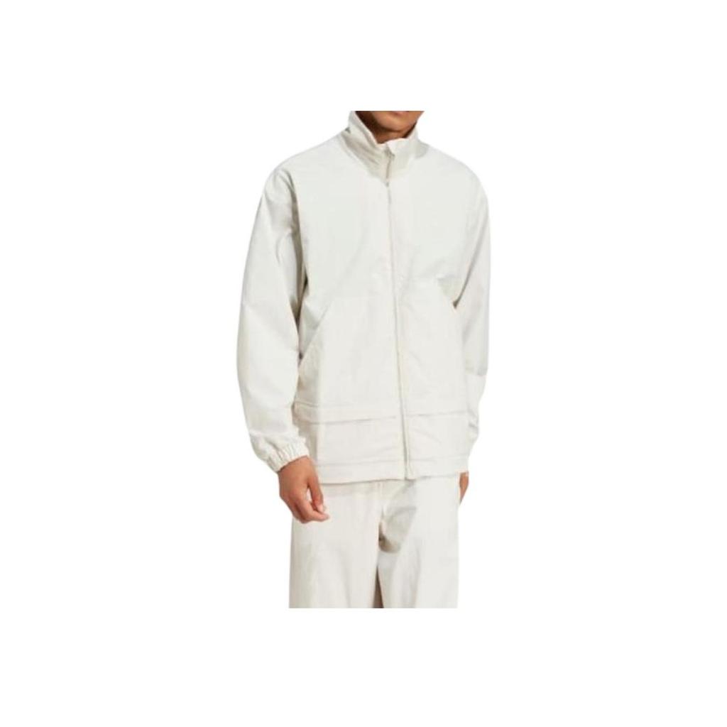 Adidas Originals Solid Color Stand Collar Loose Jacket Men Jackets White JD5893