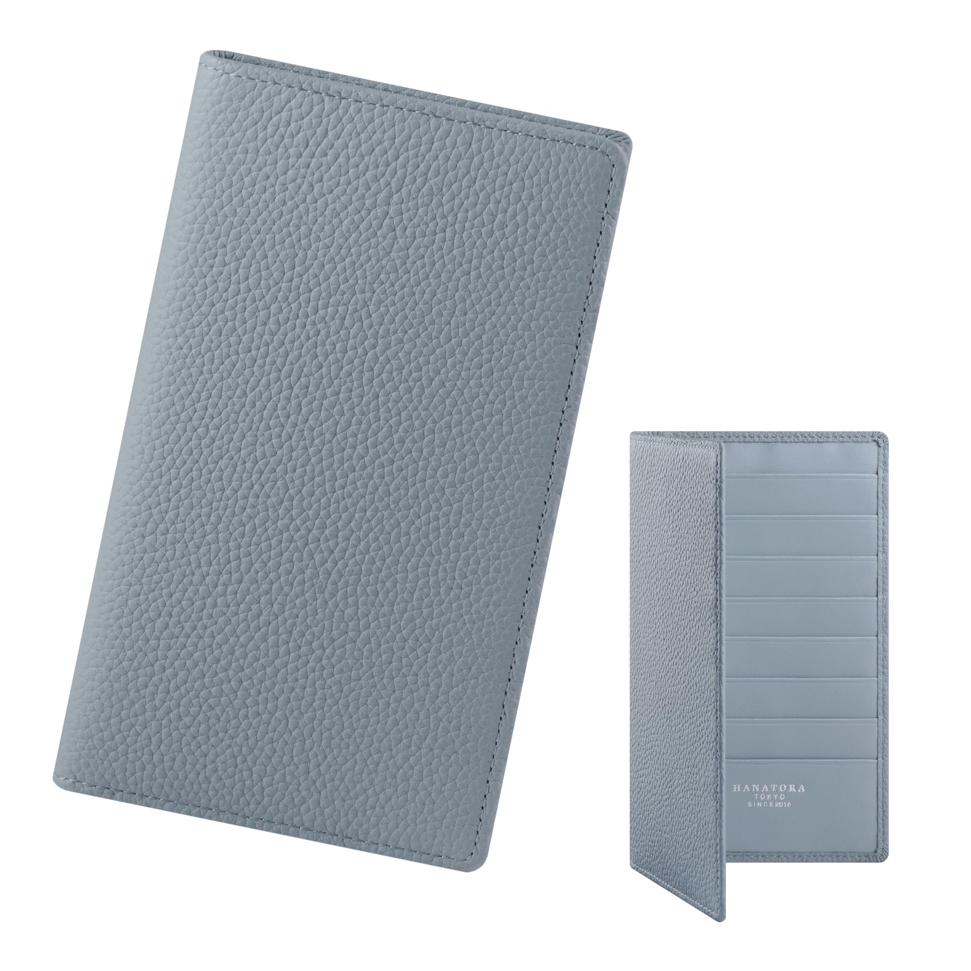 

HANATORA Genuine Leather Long Shrink Bifold Slim Card Coin Simple Icy Popular Birthday Gift for Popular Suitable for Men in Their and 70s Wallet,