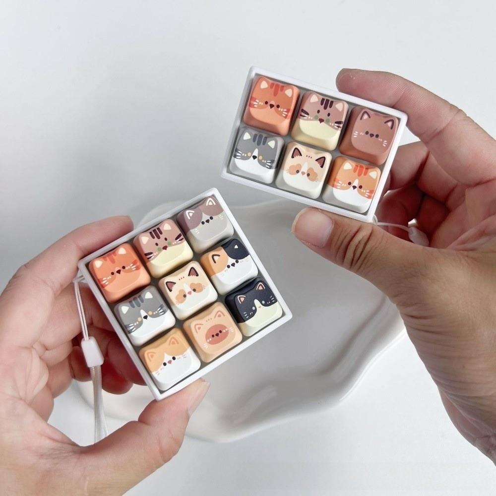 2/3/4/6/9 Tasten Stressabbau Clicker Tastatur Katze Fidget Schlüsselanhänger Tasche Anhänger