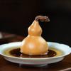 Chinese Yixing Purple Clay Tea Pet Creative Handmade Gourd Statue Ornaments Desktop Decors Tea Figurine Craft Tea Set Decoration