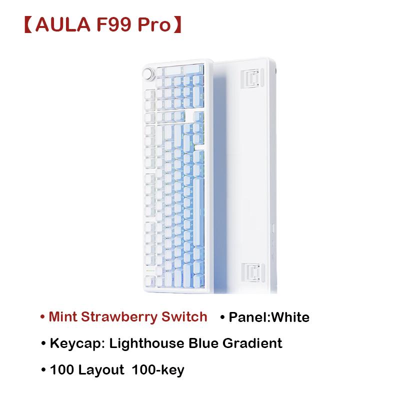 Aula F99/F99Pro Custom Mechanical Keyboard Gasket Structure Full Key Hot Swappable Wired Bluetooth Wireless Tri Mode OfficeEspor