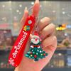 2Pcs Cartoon Cute Santa Claus Tree Keychain Christmas Party Decoration Bag Ornaments Car Key Pendant Exquisite Small Gift