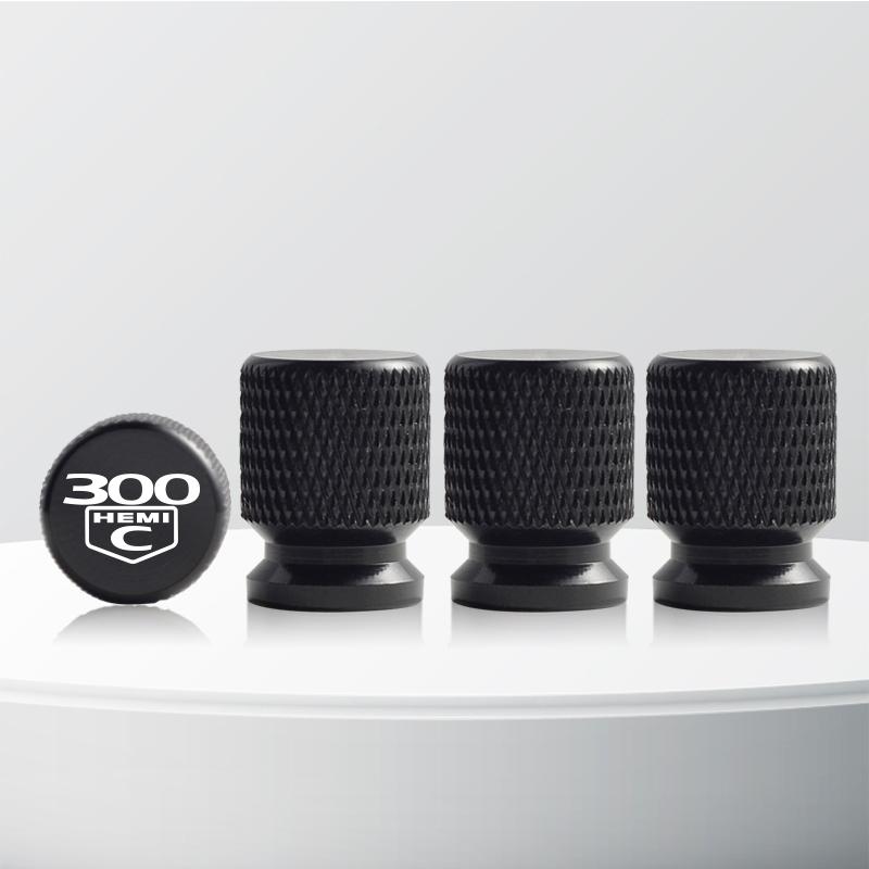Aluminum 300 HEMI C Logo Car Wheel Tire Valve Stem Caps Tyre Valve Covers For Chrysler 300C 300E Concorde Eagle Dodge 4pcs ZZ9