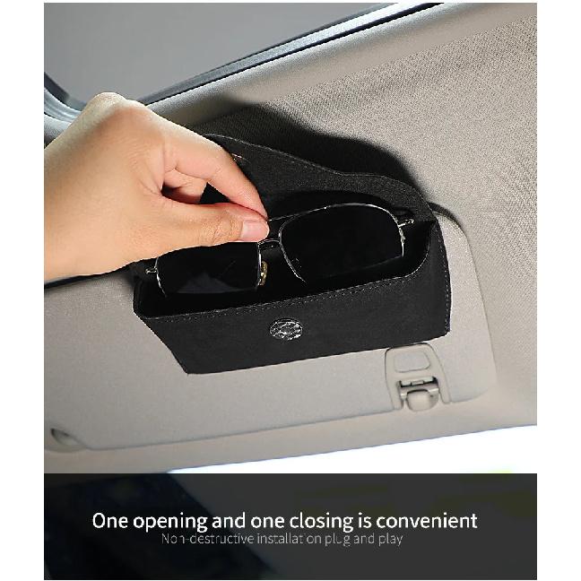 Car Sunglasses Holder Universal Suede Multi-function Glasses Clip Bill Clip Auto Accessories Glasses Case