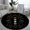 Moon and starry sky printed circular floor mat plant pattern carpet home bedroom decoration non slip floor mat door mat