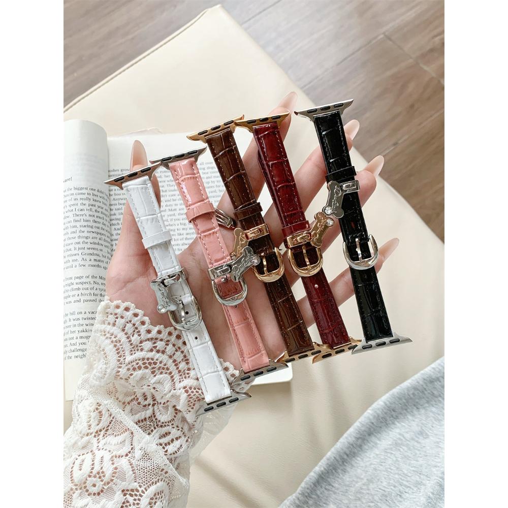 Bone Pendant Bamboo Texture Strap For Apple Watch Band Cute Women 11/10/9/8/7/6/5/4/3 38mm 40mm 41mm 42mm 44mm 45mm 46mm 49mm Strap
