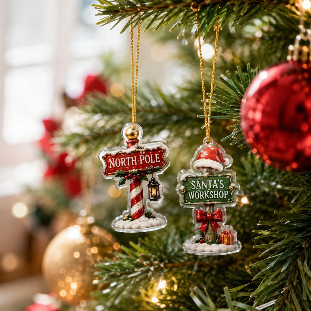 2D Flat Pole Signpost Advent Calendar Set - Christmas Countdown