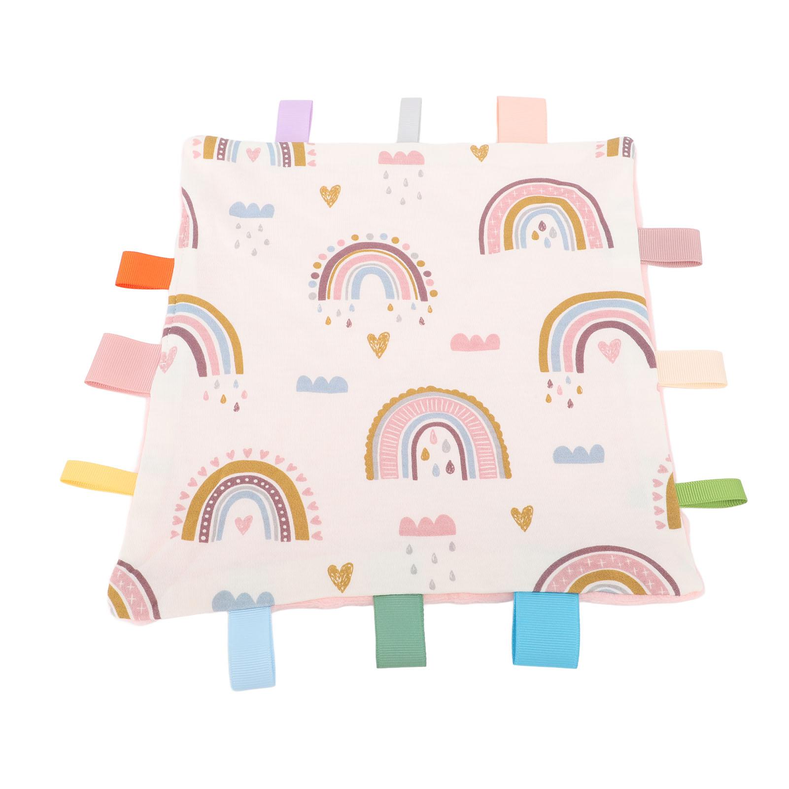 

Детское безопасное одеяло с цветными бирками, сенсорное успокаивающее одеяло, хлопковое одеяло для комфорта младенца