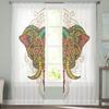 Elefantlinjer Geometri Tyll Gardiner för sovrum Hall Vardagsrumsinredning Chiffonggardin för balkong Kök Hemdraperier