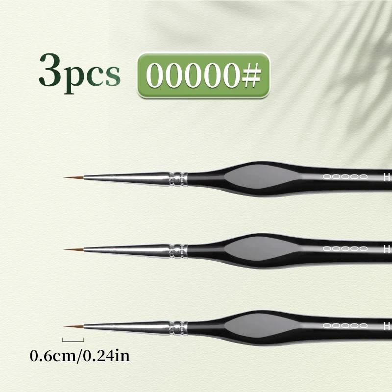 

00000 Fine Tip Paint Brush Set for Acrylic, Models, Mini Miniature Detail , Nylon Hair Thin Extra Fine Paintbrushes