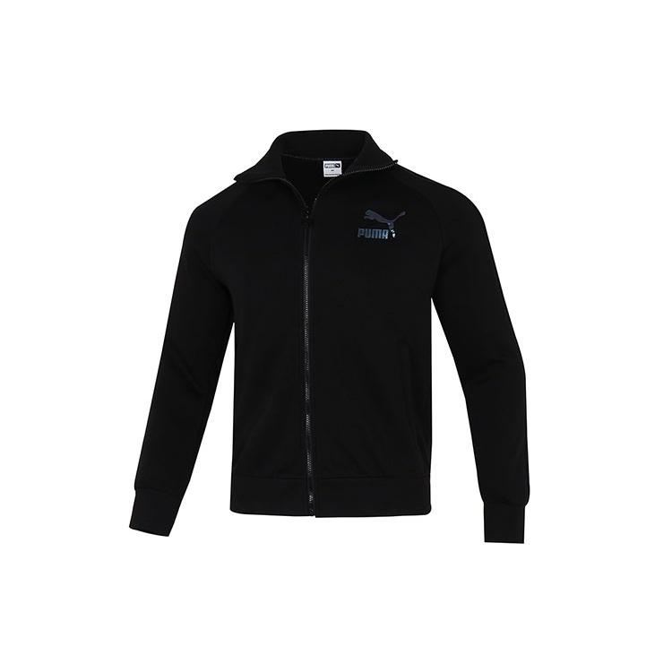 PUMA Iconic T7 Retro logo Sports Stand Collar Jacket Black Men s 531377-95 M