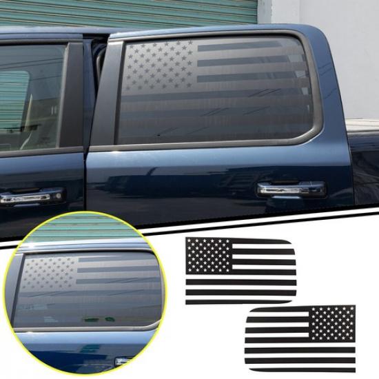 Black Rear Window Side Trim Sticker Decal Decoration For Dodge Ram 1500 2018+