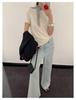 Yi En Ou Retro Micro-Flare Jeans for Women, High Waist Slimming Long Pants for Pear Shape, Long Legs Sequel