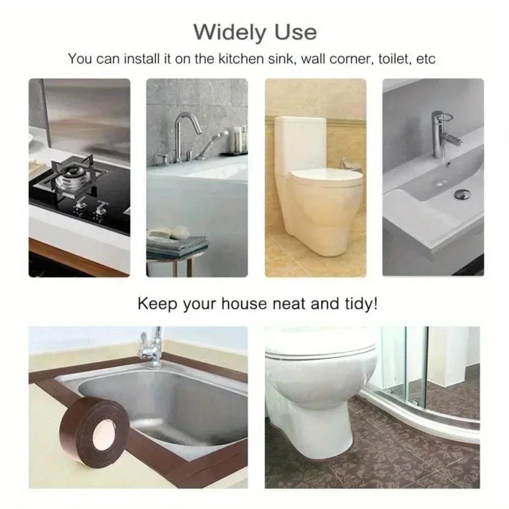 White Tape 1PC 1.5m/3.2m PVC Self - Adhesive Gap Sealing Strip, Flexible, Home Gap Filler & Sealer