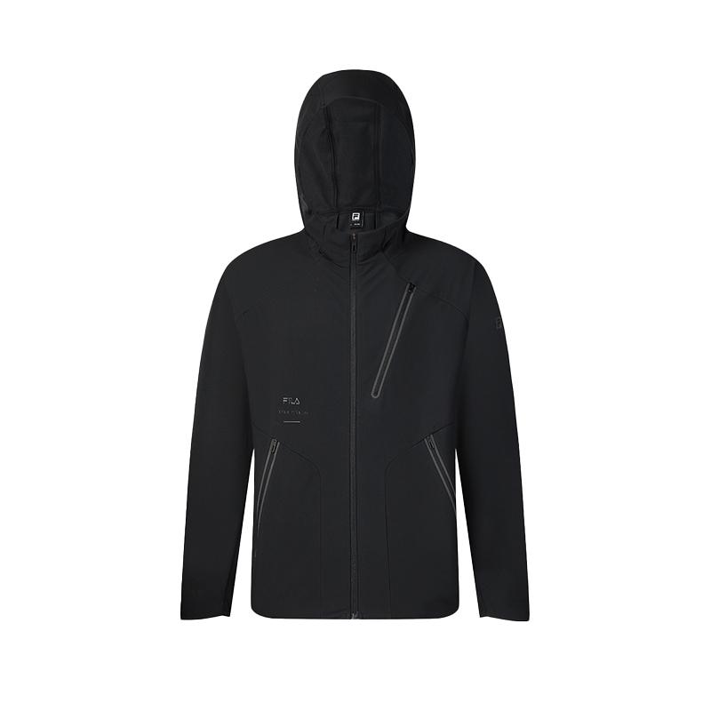 New FILA Fitness Jackets Coats Men's Pitch Black A11M441705FBK