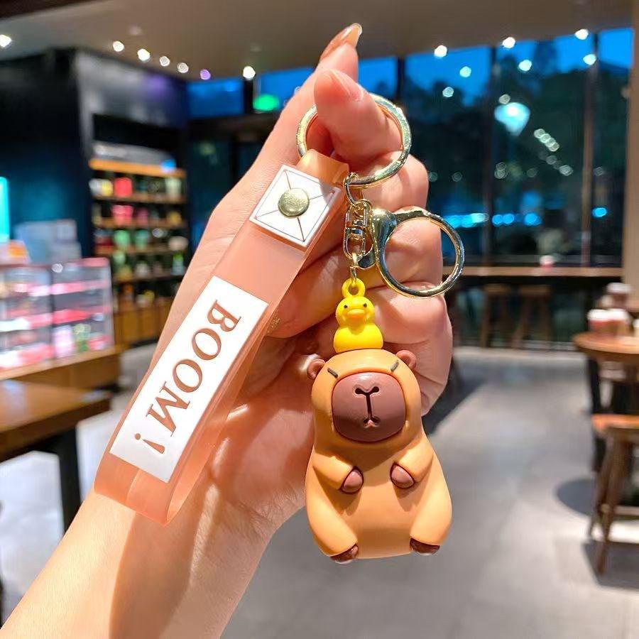 Capybara Cartoon Keychain - Cute Anime Doll for Students, Best Friend Birthday Gift, Small Pendant