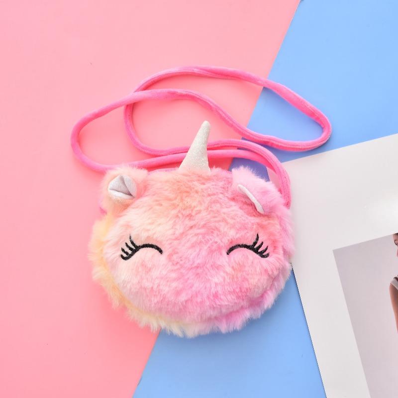Fashion Children Girls Shoulder Bag Cute  Animals Messenger Bag Kids Keys Coin Purse Cute Princess Mini Handbag Plush Toy