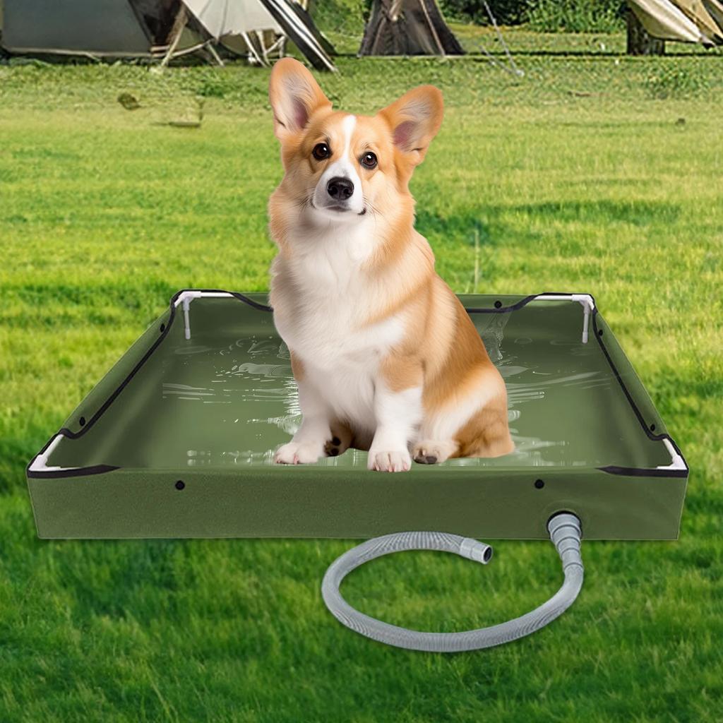 Portable Shower Pan with Drain Hose Foldable Shower Base Outdoor Tent Shower Tray for RV Outdoor Travel Shower Beach Pet Bath
