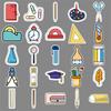 50 Pieces of Fashionable Ins Style Stationery Set Personality DIY Trendy Cartoon Luggage Scooter Car Decoration Stickers