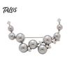 Brooch Pin, Curved Design Imitation Pearl Lapel Pin, Pearlescent Texture Badge for Coats Shirts Scarves Accessories