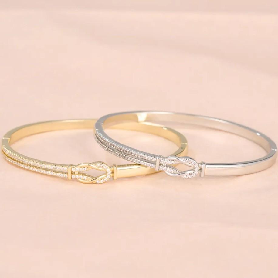 Infinity Symbol Figure Eight Knotted Zircon Bracelet Simple Bracelet Full of Stars Fashion Hand Jewelry
